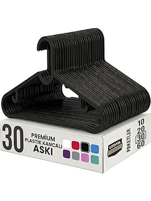 Nacario 30 Adet Slim Plastik Elbise Askısı, Gardrop Için Alan Tasarruflu Pantolon Gömlek Ceket Etek Askısı,