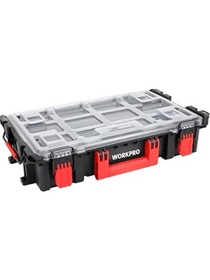Nacario Workpro Profesyonel Organizer Takım Çantası, Şeffaf Kapaklı, 56X35X12.5CM, 25KG Taşıma Kapasiteli,