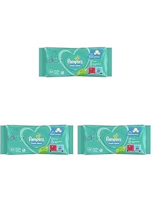 Nacario Pampers Fresh & Clean Islak Bebek Mendili, 1 Paket, 52 Islak Mendil 3lü Paket