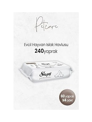 Nacario Sleepy Petcare Evcil Hayvan Islak Havlusu 60'lı x 4 Adet