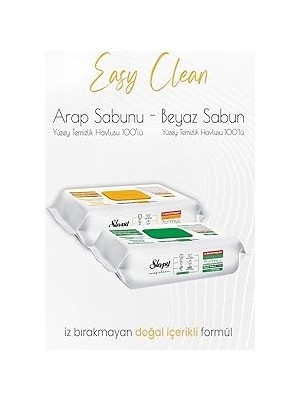 Nacario Sleepy Easy Clean Yüzey Temizlik Havlusu 100' Lü Arap Sabunu Katkılı 100'LÜ