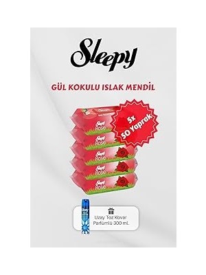 Nacario Sleepy 250 Adet Gül Kokulu Islak Havlu, Toz Kovar Hediyeli