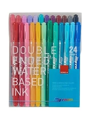 Nacario Dong-A-My Color 2 Cift Taraflı Keçeli 24 Renk Set