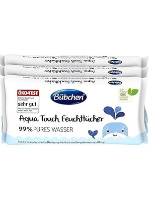 Nacario Bübchen Aqua Touch Yenidoğan Hassas Islak Mendil 3 x 48 Adet (144 Yaprak)