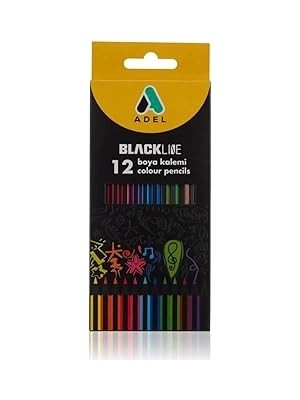 Nacario Adel Blackline Boya Kalemi 12 Renk, Tam Boy