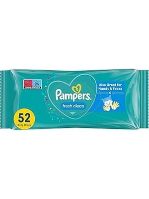 Nacario Pampers Fresh & Clean Islak Bebek Mendili, 1 Paket, 52 Islak Mendil