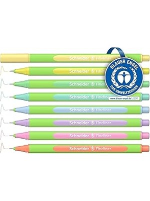 Nacario Schneider Line-Up Fi̇ber Uç Klm 0,4 Pastel 8li̇ Set 191088