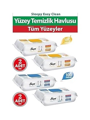 Nacario Sleepy Easy Clean Arap Sabunlu 200 Yaprak Çamaşır Sulu 200 Yaprak Yüzey Havlusu