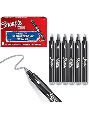 Nacario Sharpie Akrilik Markör, Yuvarlak Uç, Gri