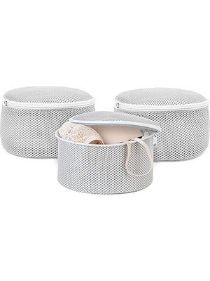 Nacario Textile 3'lü Gri Renk Iç Çamaşırı Yıkama Filesi Set