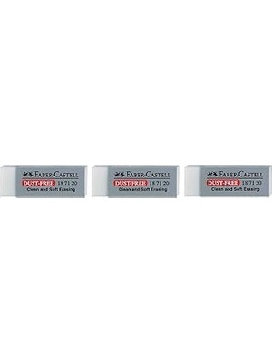 Nacario Faber-Castell Silgi, Plastik, Gri, 3 Adet