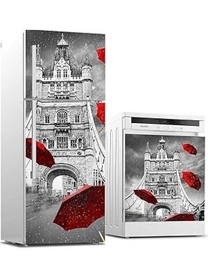 Nacario Buzdolabı Bulaşık Makinası Beyaz Eşya Sticker Kaplama England