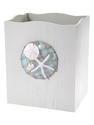 Nacario Avanti Linens - Sepeti, Dekoratif Kovası, Plajdan Esinlenen Banyo Aksesuarları (Seaglass Ko