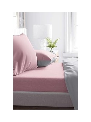 Nacario Rivai̇stanbul Pudra Pembesi Pamuklu Çift Kişilik Lastikli Çarşaf 160X200