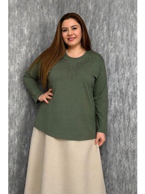 Modaplaza Kadın Taşlı Nakışlı Anne Bluz 007
