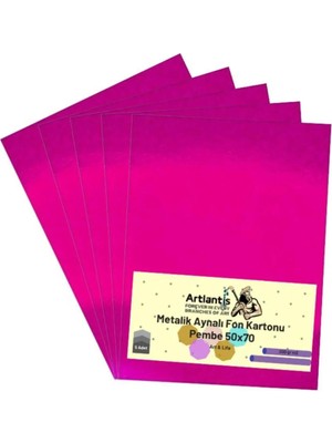 Mikasso Metalik Aynalı Fon Kartonu 50X70 5 Adet Artlantis Metalik Aynalı Fon Kartonu