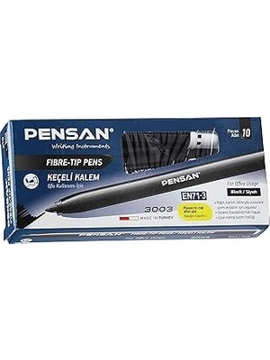 Nacario Pensan 3003 Ofis Tipi Keçeli Kalem Siyah 10 Lu - PE3003KK10S