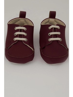 Bebiccino Erkek Bebek Patik Ayakkabı Bağcıklı 18-19 Numara, Bordo