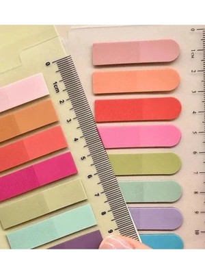 Mikasso 10 Renkli Cetvelli Somon Laci Tonları Şeffaf Pet Indeks / Index Sticker / Postit / Pos