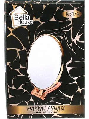 Renas Store Oval - Bakir 6.5 INC=16.5X13CM Makyaj Aynasi Çi̇ft Tarafli Katlanir Ayakli (5528)