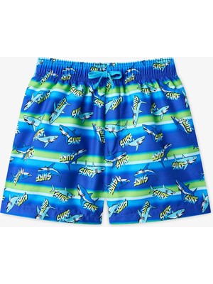 Penti Renkli Erkek Çocuk Digital Shark Şort Mayo