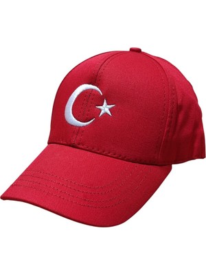 Axe Sportswear Arkası Ayarlanabilir Cırtlı Türkiye Türk Bayrağı Ay ve Yıldızlı Işlemeli Beyzbol Şapka