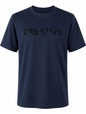 Trender 226-29 Creative Baskı Modal Octavian Lacivert Erkek T-Shirt 26YG08000022