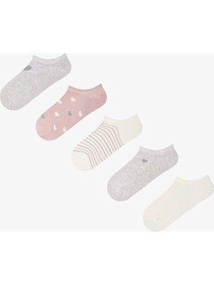 Penti Gri Heart Stripe 5li Sneaker Çorabı