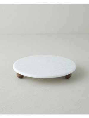 English Home Elegant Mermer Kek Standı 25 cm Beyaz