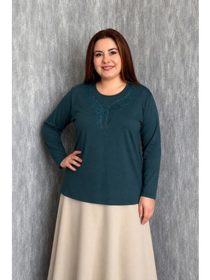 Modaplaza Kadın Taşlı Nakışlı Anne Bluz 007