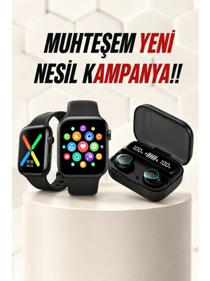 Masa Dostu Kaliteli Akıllı Saat ve Kaliteli Bluetooth Kulaklık Anc Özelliği Uzun Pil Ömrü Tdms-07