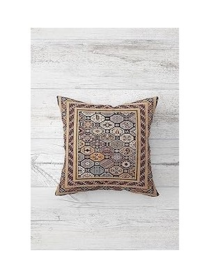 Nacario Pelangi Etnik Kilim Desen Motifli Çift Taraflı Gizli Fermuarlı Yastık Kılıfı Kırlent Koltuk Yastık