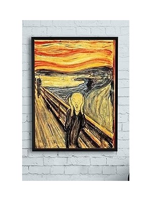 Nacario Postermanya (PSTER10546) Edvard Munch - Çığlık Sanatsal Çerçeveli Tablo (50X70CM)