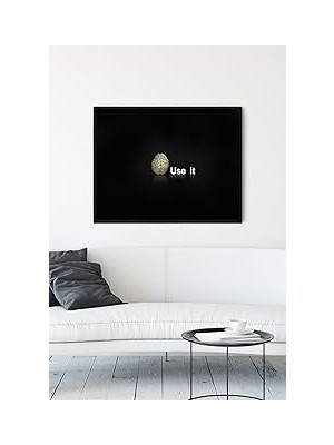 Nacario Postermanya (PSTER10222) Beynini Kullan Eğlenceli Mizahi Çerçeveli Tablo (50X70CM)
