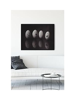Nacario Postermanya (PSTER11754) Komik Yumurtalar Eğlenceli Mizahi Çerçeveli Tablo (50X70CM)