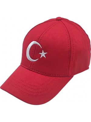 Axe Sportswear Çocuk Arkası Ayarlanabilir Cırtlı Türkiye Türk Bayrağı Ay ve Yıldızlı Nakışlı Işlemeli Beyzbol Şapka
