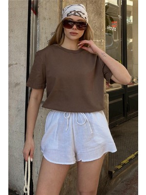 Swist Vizon Basic Bisiklet Yaka Modal Kumaş Kadın T-Shirt