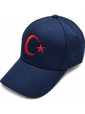 Axe Sportswear Çocuk Arkası Ayarlanabilir Cırtlı Türkiye Türk Bayrağı Ay ve Yıldızlı Nakışlı Işlemeli Beyzbol Şapka