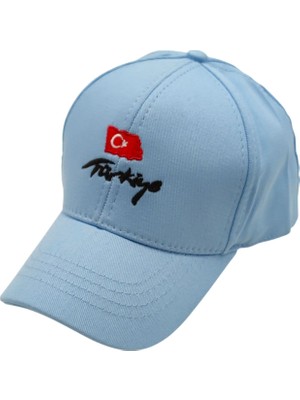 Axe Sportswear Çocuk Arkası Ayarlanabilir Cırtlı Türkiye Türk Bayrağı Nakış Işlemeli Kasketli Beyzbol Kep Şapka