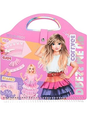 Aesco Zestaw Dress Me Up Collage Book Top Model, W Kształcie Torebki, Z Naklejkami I Kolorowymi Papierami.