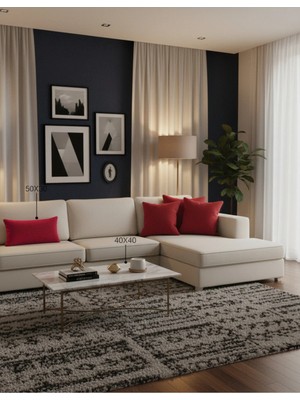 Sister Home Design Kadifemsi Dokulu, Fermuarlı Kırlent ( Yastık )Kılıfı