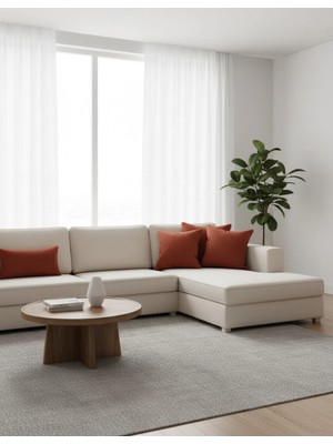 Sister Home Design Kadifemsi Dokulu, Fermuarlı Kırlent ( Yastık )Kılıfı