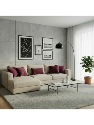 Sister Home Design Kadifemsi Dokulu, Fermuarlı Kırlent ( Yastık )Kılıfı