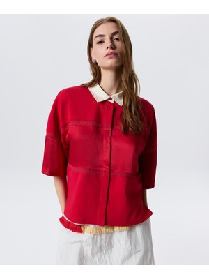 Twist SATEN MIX COLORBLOCK BLUZ TS1260006057034