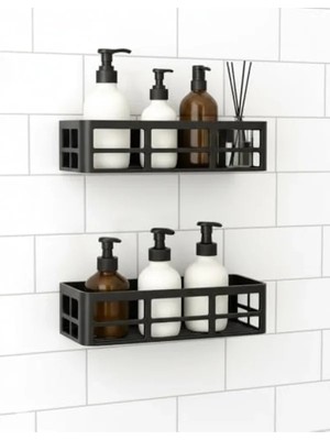 Aesco 2 Adet Yapışkanlı Banyo Organizer Rafı, Suya Dayanıklı