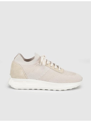 Cabani Bej Triko Detaylı Kadın Sneaker