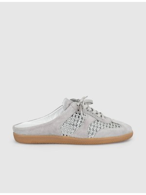 Cabani Gri Süet Deri Kadın Mule Sneaker