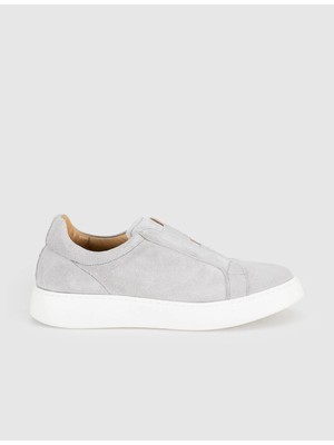 Cabani Gri Süet Deri Kadın Slip-On Sneaker