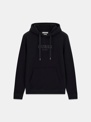 Guess Uzun Kollu Basic Kutu Logolu Erkek Siyah Sweatshirt M6YQ36K4243-JBLK