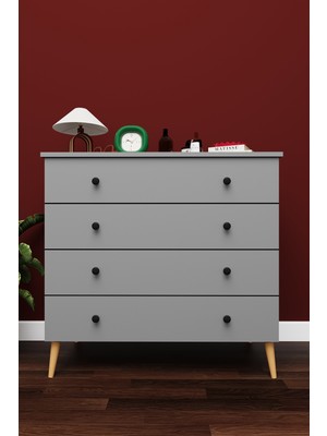 Asra Trend Lüks 4 Çekmeceli Şifonyer Komodin %100 Mdf Çok Amaçlı Düzenleyici ŞF02
